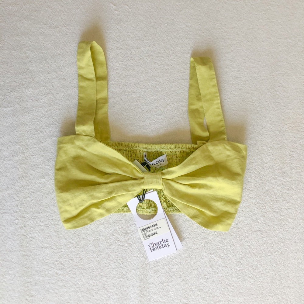 Charlie holiday Tommy top in chartreuse BNWT